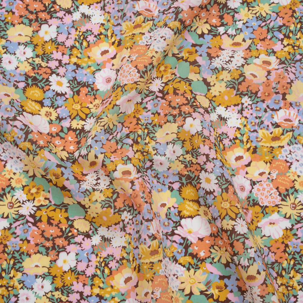 Liberty Fabrics Tana Lawn® - Thorpe Multi Pastel - Banana Yellow, Pink and Light Green Dense Floral