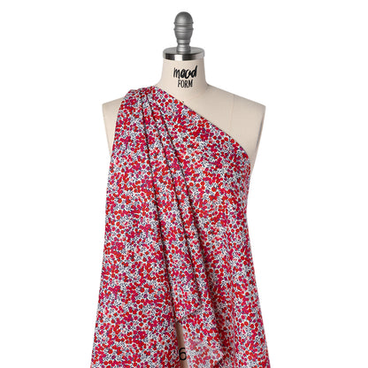 Liberty Fabrics Tana Lawn® - Wiltshire Pink - Pink, Red and Blue Leaves and Berries Drape