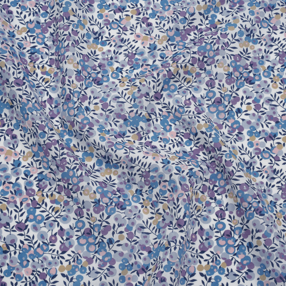 Liberty Fabrics Tana Lawn® - Wiltshire Purple - Lavender, Light Blue and Navy Leaves and Berries