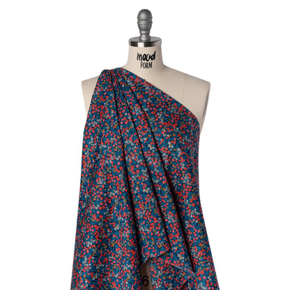 Liberty Fabrics Tana Lawn® - Wiltshire Dark Blue - Navy, Red and Blue Leaves and Berries