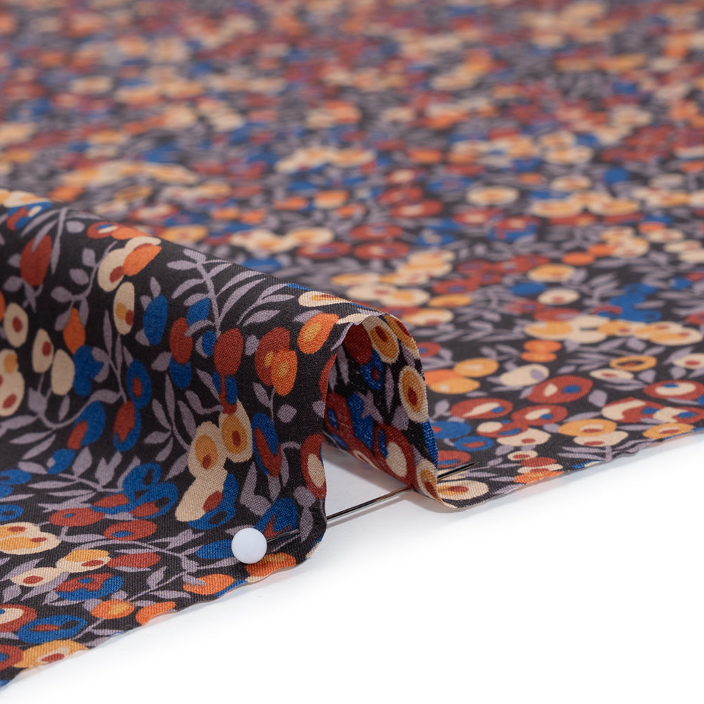 Liberty Fabrics Tana Lawn® - Wiltshire Rust - Rust Red, Orange and Blue Leaves and Berries Detail