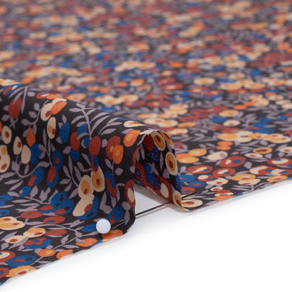 Liberty Fabrics Tana Lawn® - Wiltshire Rust - Rust Red, Orange and Blue Leaves and Berries Detail