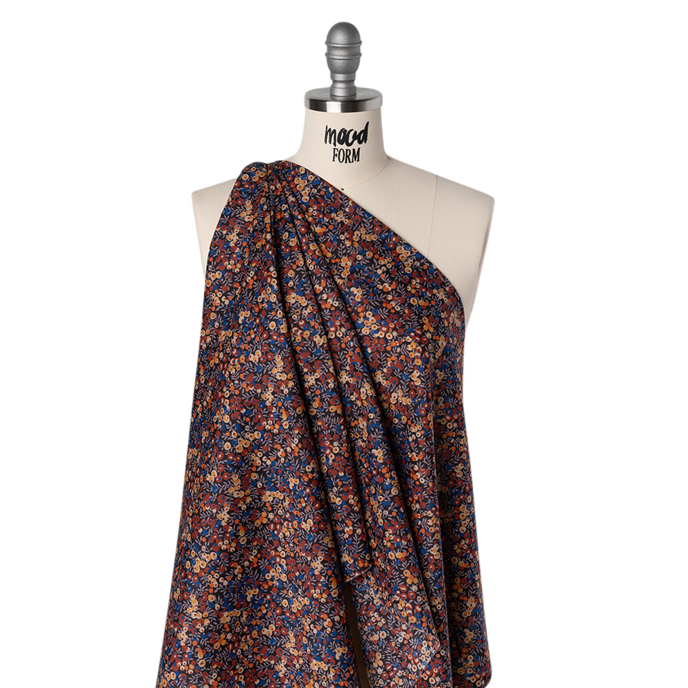 Liberty Fabrics Tana Lawn® - Wiltshire Rust - Rust Red, Orange and Blue Leaves and Berries Drape