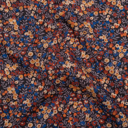 Liberty Fabrics Tana Lawn® - Wiltshire Rust - Rust Red, Orange and Blue Leaves and Berries