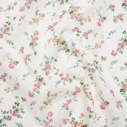 Liberty Fabrics Tana Lawn® - Elizabeth Multi Pastel - Baby Pink, Green and White Scattered Flowers