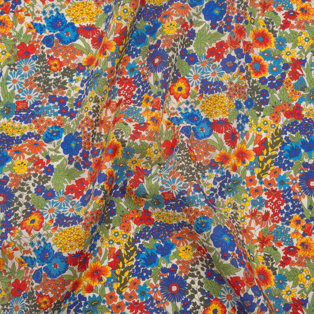 Liberty Fabrics Tana Lawn® - Margaret Annie Multi Bright - Blue, Red and Green Hand Drawn Florals