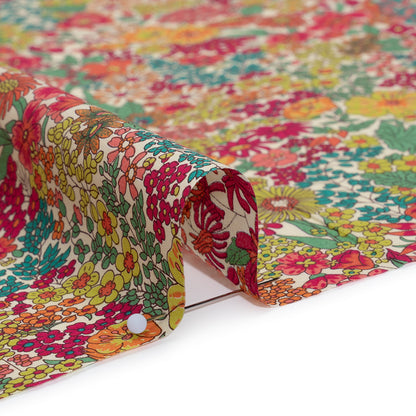 Liberty Fabrics Tana Lawn® - Margaret Annie Pink - Bright Pink, Orange and Yellow Hand Drawn Florals
