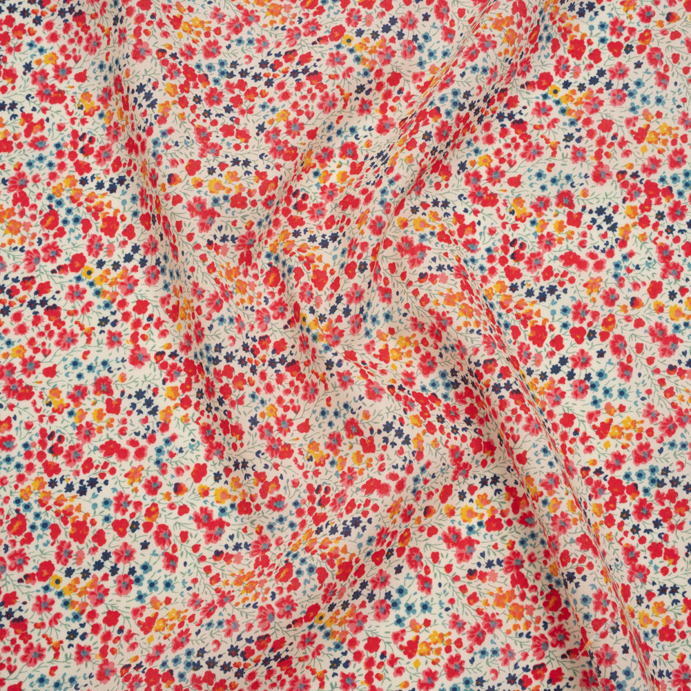Liberty Fabrics Tana Lawn® - Phoebe Pink - Red, Pink and Blue Little Flowers