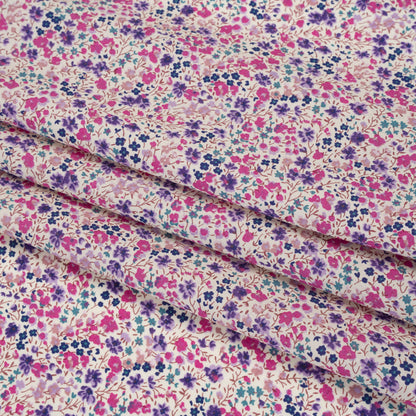 Liberty Fabrics Tana Lawn® - Phoebe Purple - Pink, Purple and Blue Little Flowers