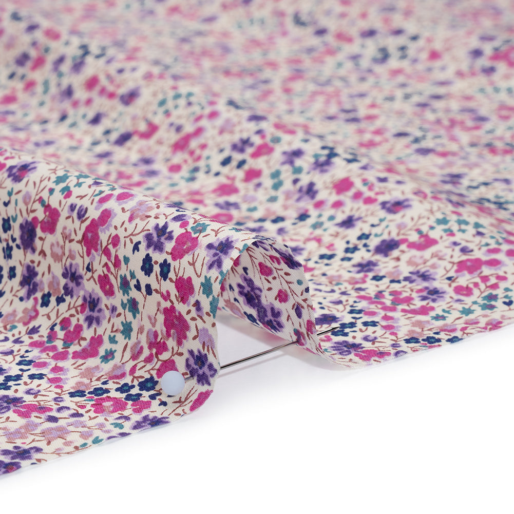 Liberty Fabrics Tana Lawn® - Phoebe Purple - Pink, Purple and Blue Little Flowers - Detail