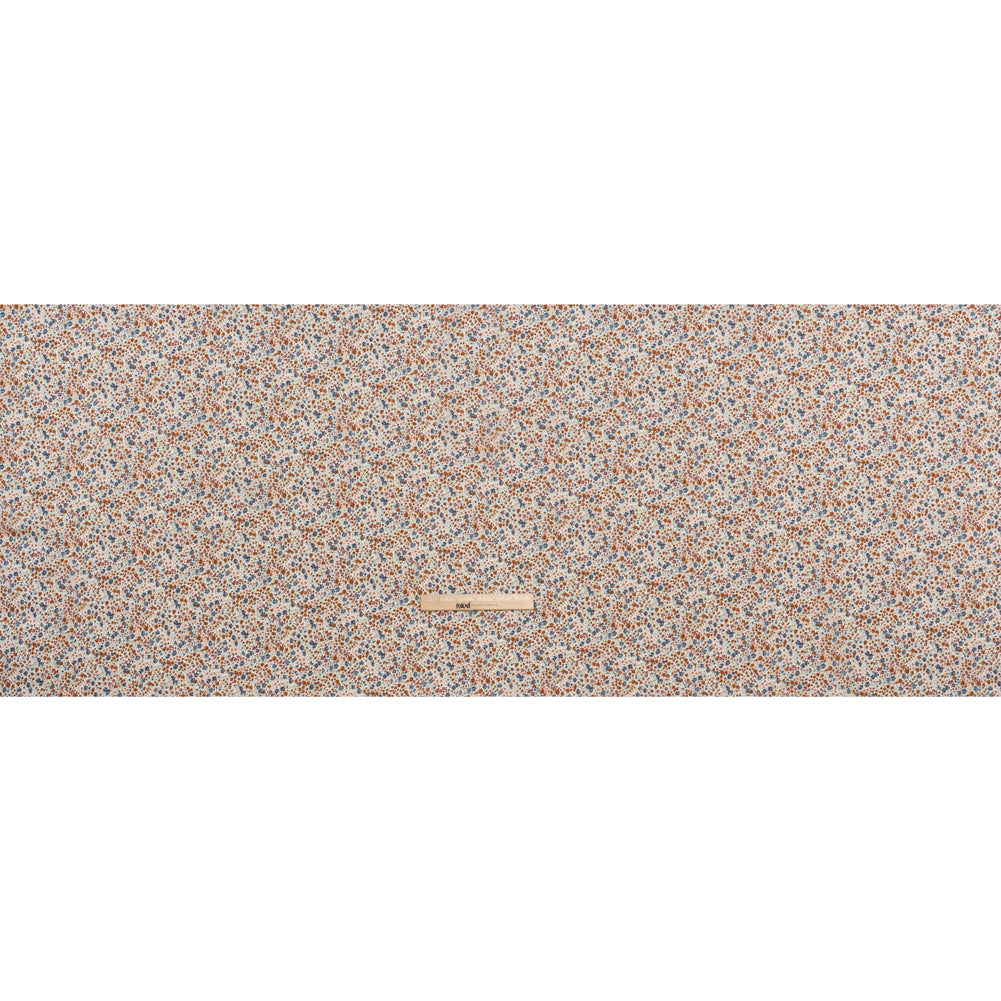 Liberty Fabrics Tana Lawn® - Phoebe Brown - Golden Brown, Russet and Blue Little Flowers - Full