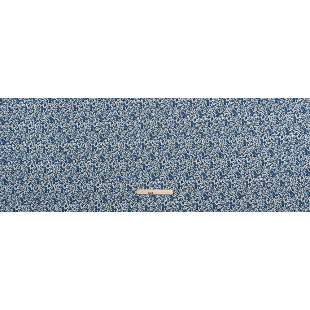 Liberty Fabrics Tana Lawn® - Emma and Georgina Dark Blue - Bright Blue, Blue-Gray and White Floral Full