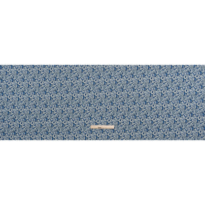 Liberty Fabrics Tana Lawn® - Emma and Georgina Dark Blue - Bright Blue, Blue-Gray and White Floral Full