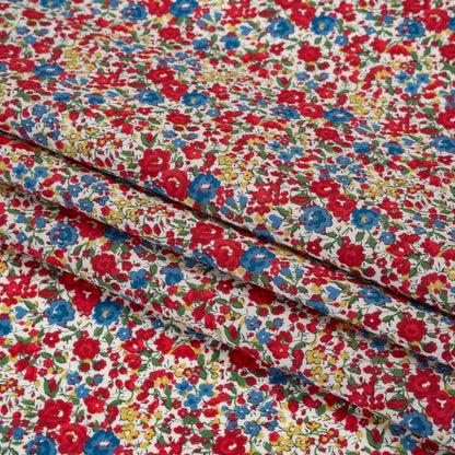 Liberty Fabrics Tana Lawn® - Emma and Georgina Red, Blue and Yellow Floral