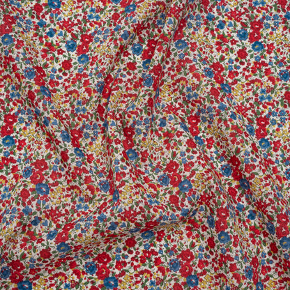 Liberty Fabrics Tana Lawn® - Emma and Georgina Red, Blue and Yellow Floral