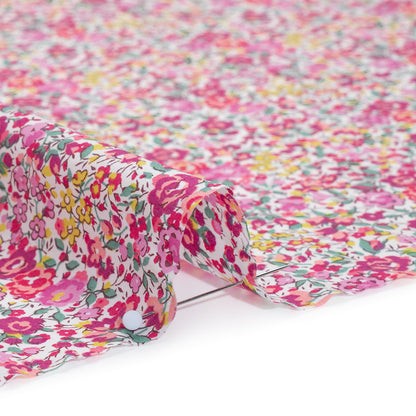 Liberty Fabrics Tana Lawn® - Emma and Georgina Pink - Nany Pink, Yellow and Green Floral