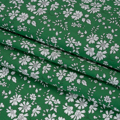 Liberty Fabrics Tana Lawn® - Capel Green - Kelly Green and White Outlined Florals