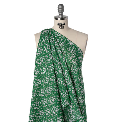 Liberty Fabrics Tana Lawn® - Capel Green - Kelly Green and White Outlined Florals
