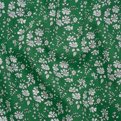 Liberty Fabrics Tana Lawn® - Capel Green - Kelly Green and White Outlined Florals