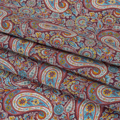 Liberty Fabrics Tana Lawn® - Lee Manor Red Burgundy - Wine Red and Multicolor Paisley