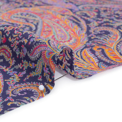Liberty Fabrics Tana Lawn® - Felix and Isabelle Purple - Dark Purple, Pink and Orange Wild Paisley