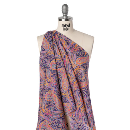 Liberty Fabrics Tana Lawn® - Felix and Isabelle Purple - Dark Purple, Pink and Orange Wild Paisley