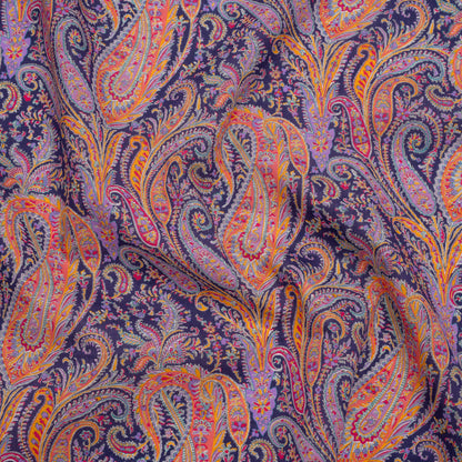 Liberty Fabrics Tana Lawn® - Felix and Isabelle Purple - Dark Purple, Pink and Orange Wild Paisley