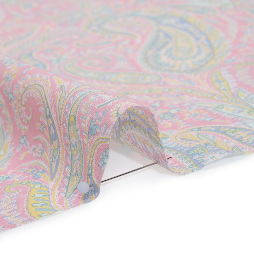 Liberty Fabrics Tana Lawn® - Felix and Isabelle Light Pink - Pink, Pale Blue and Light Green Wild Paisley Detail