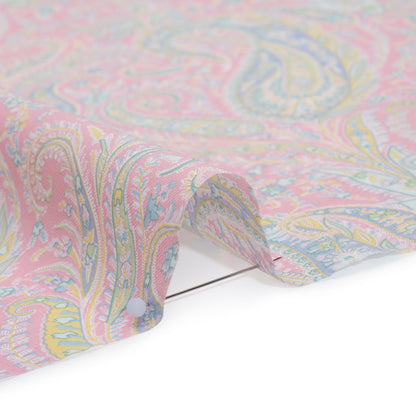 Liberty Fabrics Tana Lawn® - Felix and Isabelle Light Pink - Pink, Pale Blue and Light Green Wild Paisley Detail