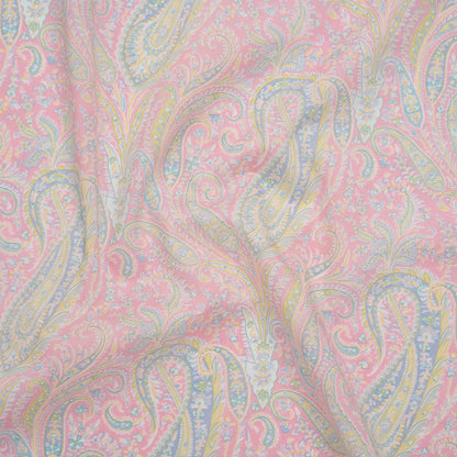 Liberty Fabrics Tana Lawn® - Felix and Isabelle Light Pink - Pink, Pale Blue and Light Green Wild Paisley