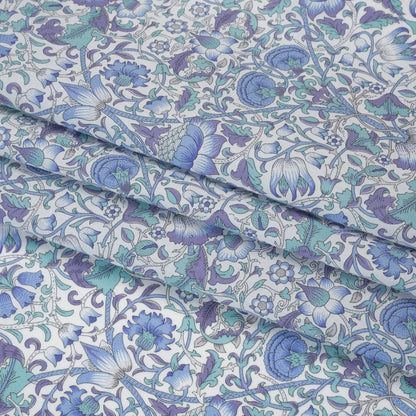 Liberty Fabrics Tana Lawn® - Lodden Blue - Sky Blue, Lavender and Mint Green Arts and Crafts Floral