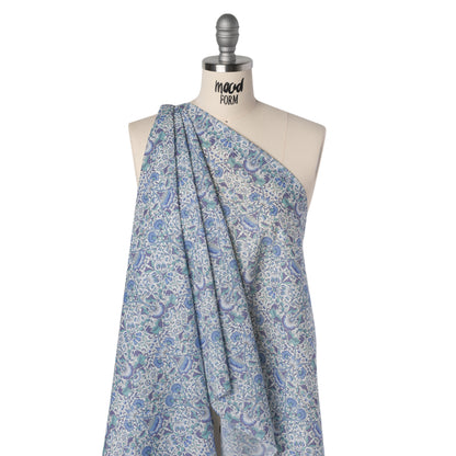 Liberty Fabrics Tana Lawn® - Lodden Blue - Sky Blue, Lavender and Mint Green Arts and Crafts Floral