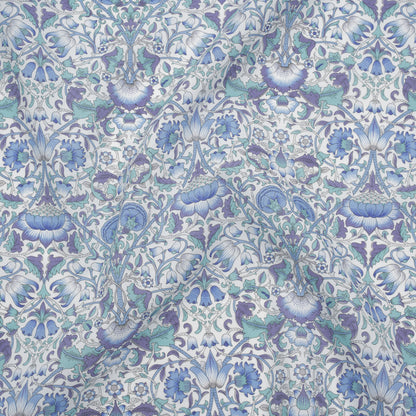 Liberty Fabrics Tana Lawn® - Lodden Blue - Sky Blue, Lavender and Mint Green Arts and Crafts Floral
