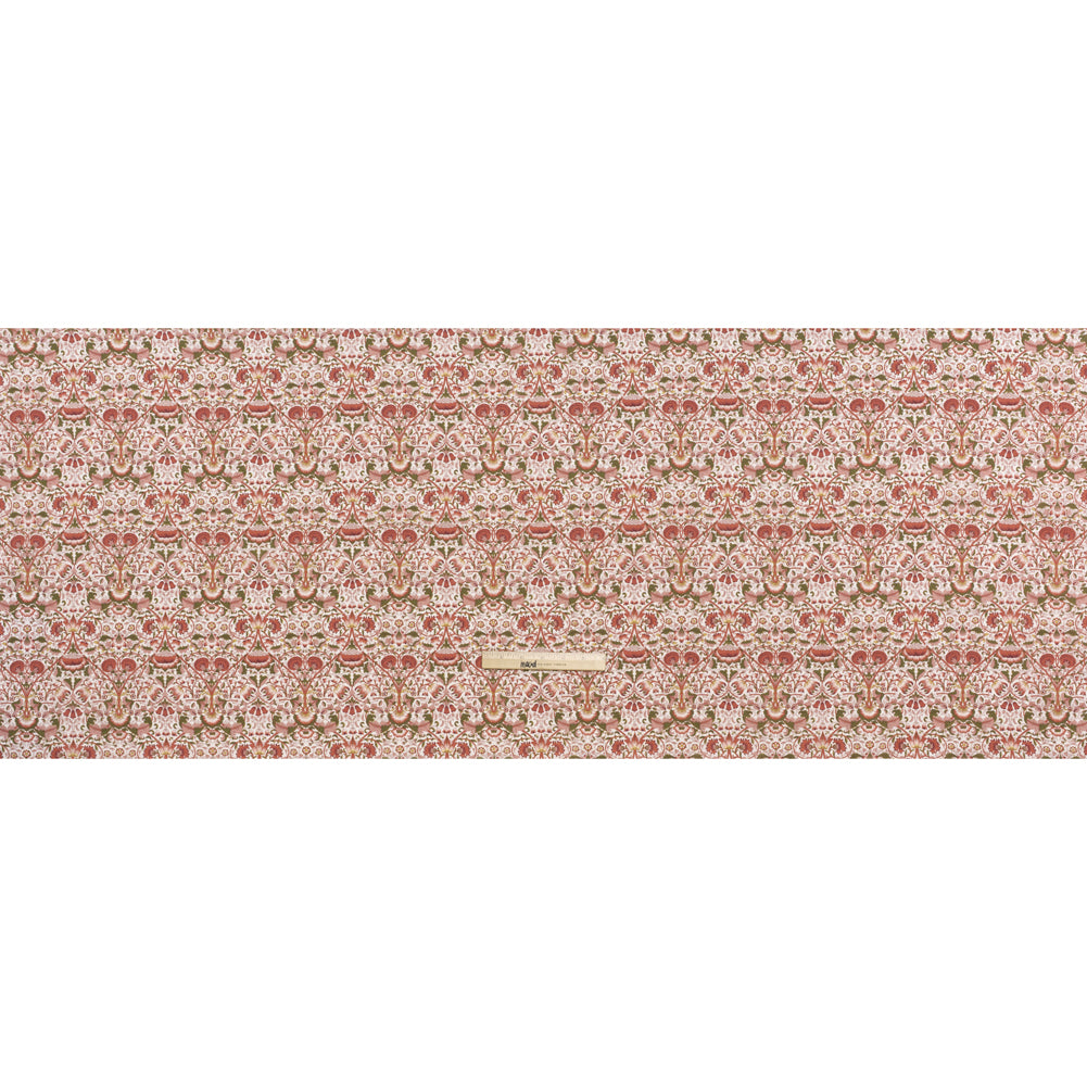 Liberty Fabrics Tana Lawn® - Lodden Rust - Strawberry Red, Pink and Olive Green Arts and Crafts Floral - Full