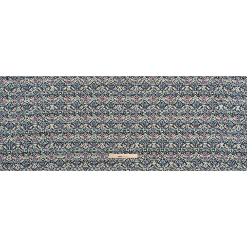 Liberty Fabrics Tana Lawn® - Strawberry Thief Gray - Charcoal, Blue and Pink Birds, Berries and Flowers Full
