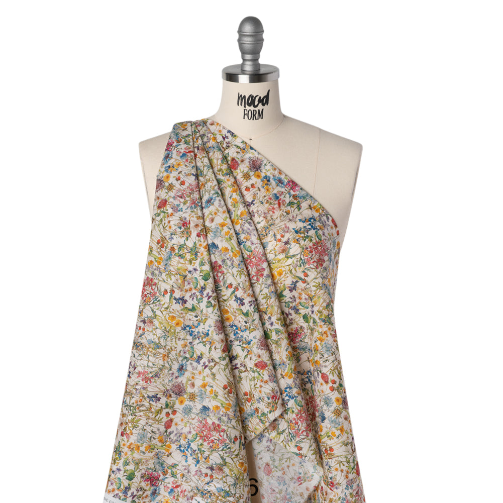 Liberty Fabrics Tana Lawn® - Wild Flowers Multi Bright - Red, Blue and Yellow Botanical Illustrations