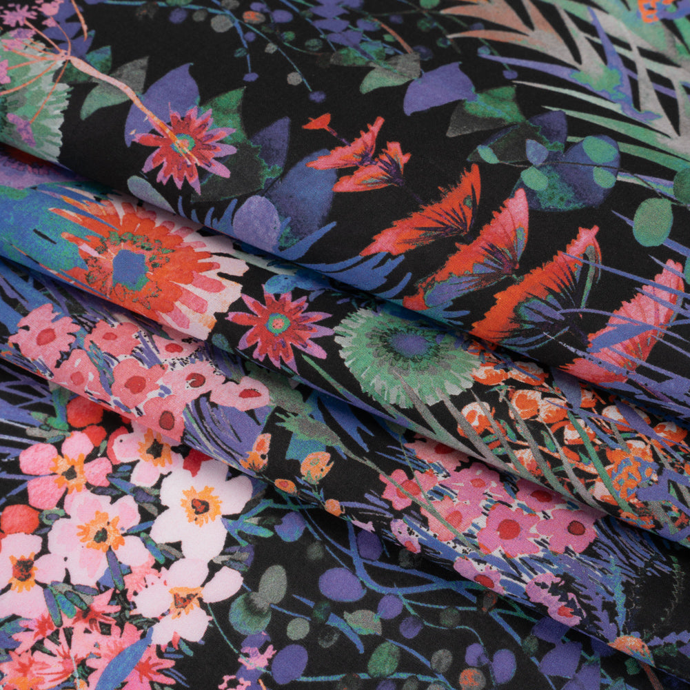 Liberty Fabrics Tana Lawn® - Tresco Purple - Blue Violet, Pink and Red Painted Floral