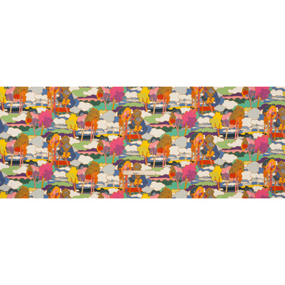 Liberty Fabrics Tana Lawn® - Prospect Road Multi Bright - Yellow, Blue and Red Tree Filled Landscape