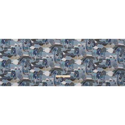 Liberty Fabrics Tana Lawn® - Prospect Road Dark Blue - Navy, Storm Blue and Brown Tree Filled Landscape