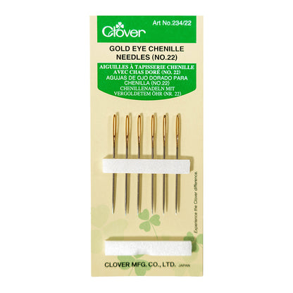 Clover Gold Eye Chenille Needles - Size 22 - 6 ct