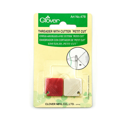 Clover Petit Cut Needle Threader with Cutter - 2 ct