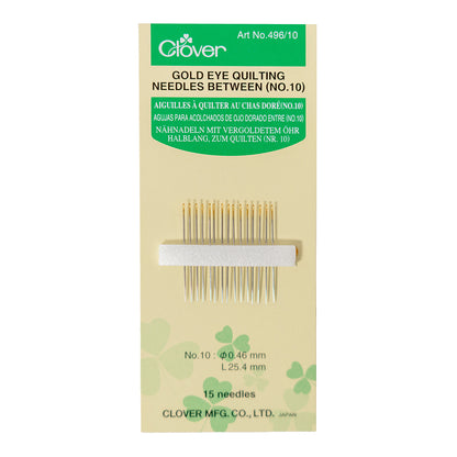 Clover Gold Eye Quilting Between Needles - Size 10 - 15 ct