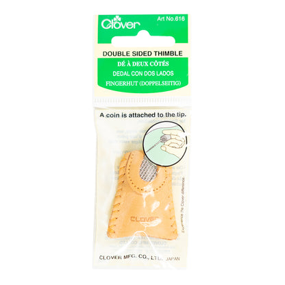 Clover Double Sided Leather Thimble Folded