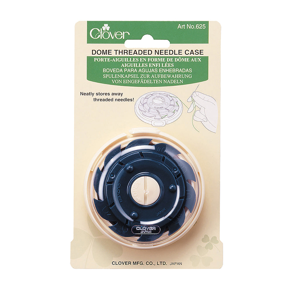 Clover Dome Threaded Needle Case - Drape