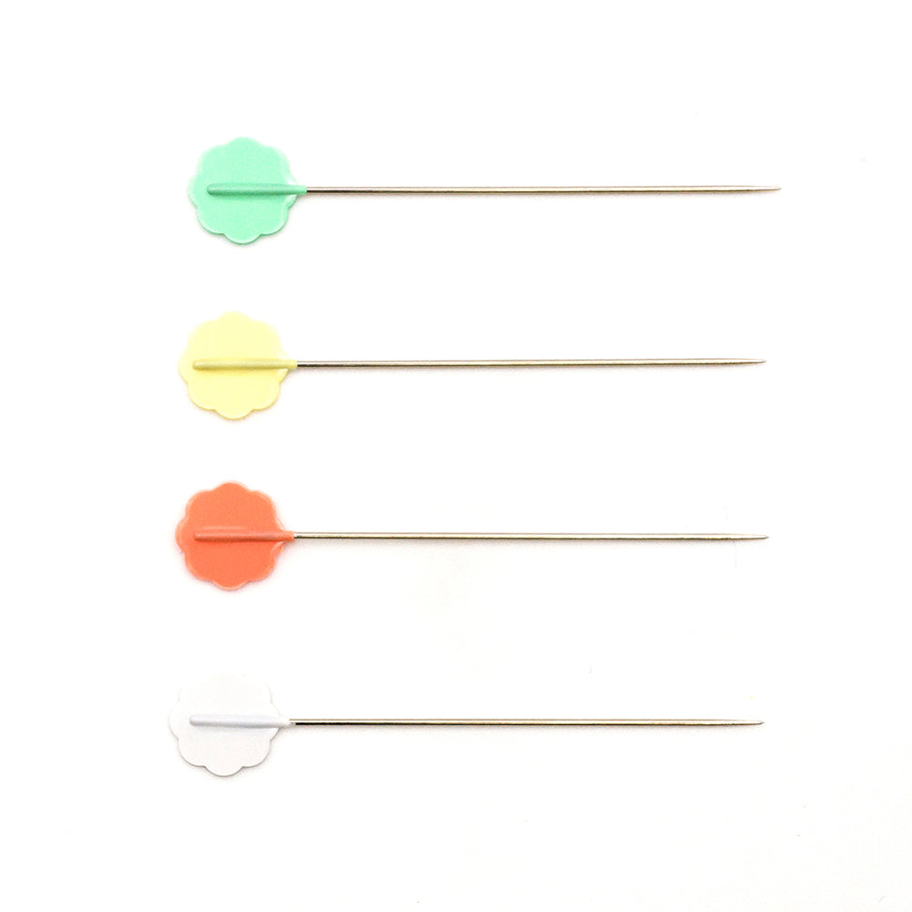 Clover Flower Head Pins Box for Medium Weight Fabrics - 100 ct Folded