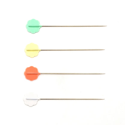 Clover Flower Head Pins Box for Medium Weight Fabrics - 100 ct Folded