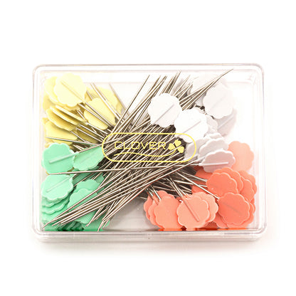 Clover Flower Head Pins Box for Medium Weight Fabrics - 100 ct