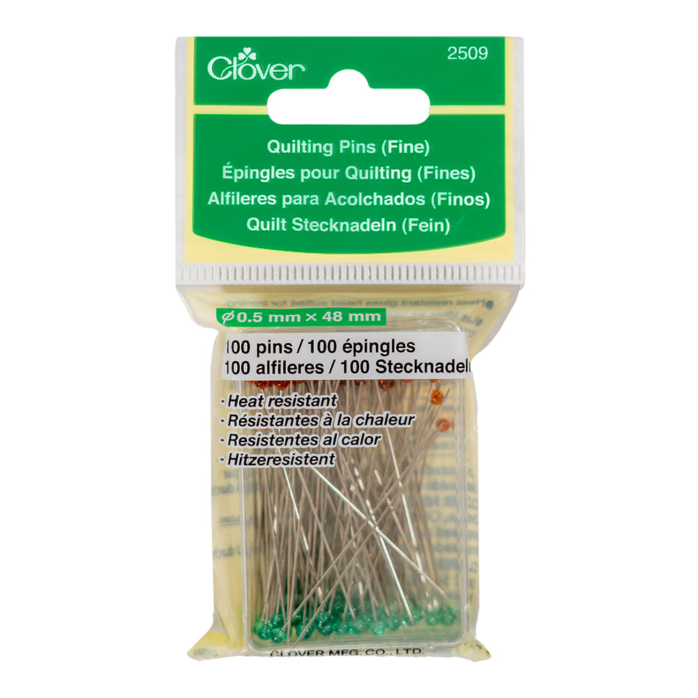 Clover Heat Resistant Quilting Pins - Fine - 100 ct - Folded
