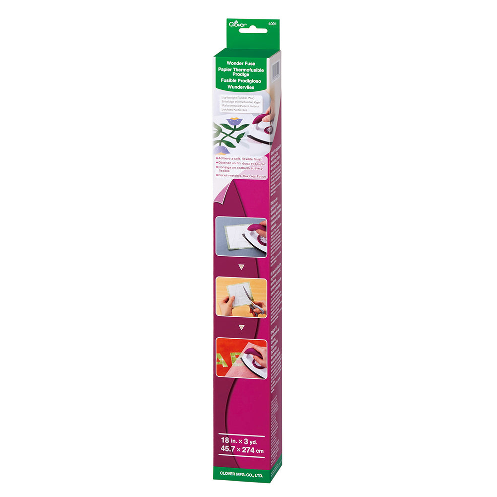 Clover Wonder Fuse Roll - Lightweight Fusible Web - 18" x 3yd - Folded
