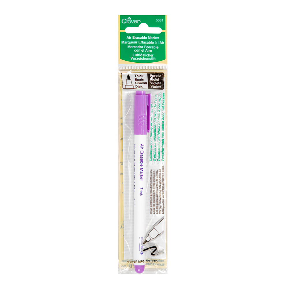 Clover Air Erasable Fabric Marker - Purple, Thick
